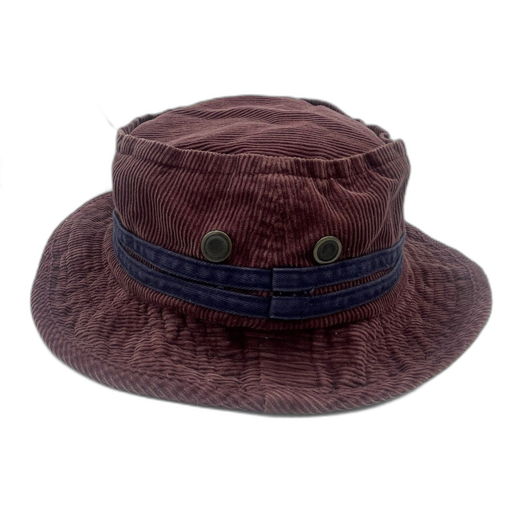 American Eagle Bucket Hat Maroon Corduroy OSFA